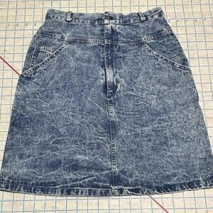 Vintage Circle T Denim Skirt Acid Washed Size 8 Western